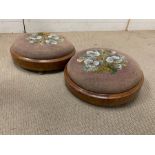 Two Victorian needlework footstools AF