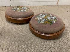 Two Victorian needlework footstools AF