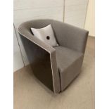 A single tub chair with faux leather back (H77cm W83cm D85cm)