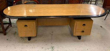 An Art Deco desk (H72cm W240cm D89cm)