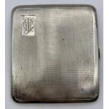 A Silver cigarette case by JHW and hallmarked for Birmingham 1948