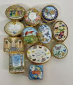 A selection of twelve Halcyon Days enamel boxes