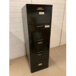 A five drawer vintage metal filing cabinet (H146cm W46cm D76cm)