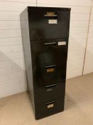 A five drawer vintage metal filing cabinet (H146cm W46cm D76cm)