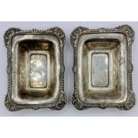 Two silver pin trays, hallmarked for Birmingham 1910 and with makers mark JW