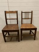 Two Welsh oak hall chairs