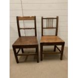 Two Welsh oak hall chairs