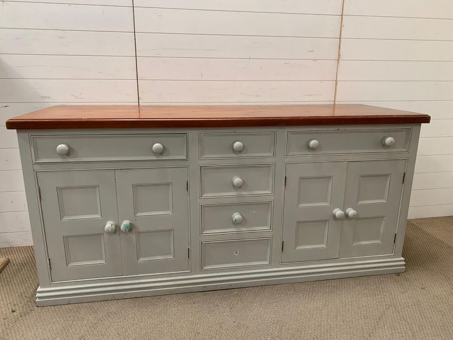 A Substantial painted Welsh Dresser with glazed cabinets, open shelves, drawers and cupboards - Image 4 of 6