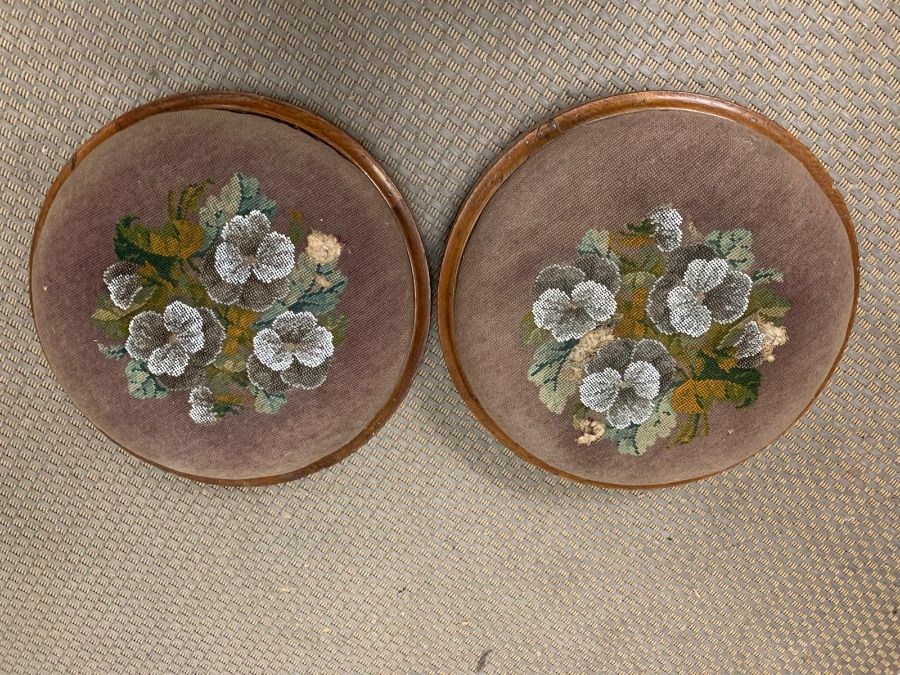 Two Victorian needlework footstools AF - Image 5 of 6