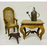 Four models or dolls house furniture