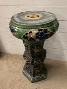 A glazed ceramic plant stand AF (H73cm Dia37cm)