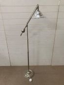 A floor standing chrome light