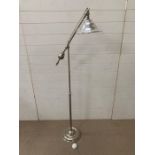 A floor standing chrome light