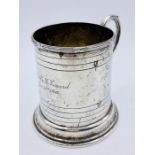 A silver tankard by T H Hazlewood & Co (90g) 1915 Birmingham hallmark.