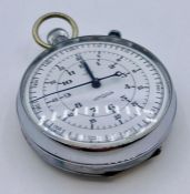 A Nero Lemania nickel cased chronograph stopwatch