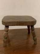 A small oak stool (24cm x 18cm)