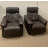 Two leather reclining chairs