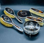 A Victorian Silver and Tortoiseshell Ladies Vanity, dressing table set.