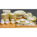 A Portuguese dinner service, with floral pattern to include fifteen plates, thirty three side