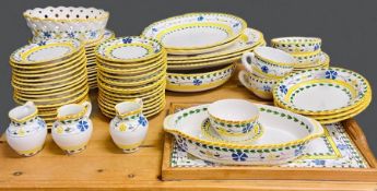 A Portuguese dinner service, with floral pattern to include fifteen plates, thirty three side