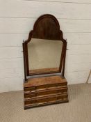 An 18th century, style, possibly walnut dressing table mirror, with tiered drawers (H90cm W48cm