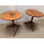 Two side tables on down swept legs
