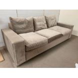 A three seater sofa with chrome feet (H80cm W247cm D98cm SH50cm)