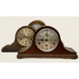 Three vintage mantle clocks, napoleon hat style