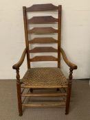 A farmhouse arts and crafts ladder back chair AF