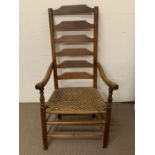 A farmhouse arts and crafts ladder back chair AF