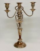 A five arm, centrepiece candlestick, silver on copper.