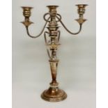 A five arm, centrepiece candlestick, silver on copper.