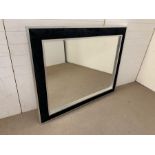 A large Morris mirror Ltd with chrome frame and faux fur boarder (150cm x 120cm)