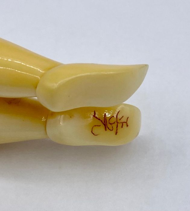 An Antique ivory naked lady, style of a doctor model, signed to a foot. - Image 5 of 5