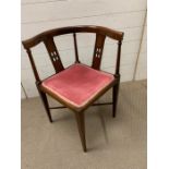 A mahogany corner chair