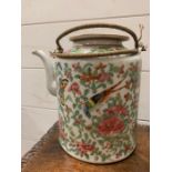 An Chinese reproduction famille rose teapot Condition Report chip to rim and lid