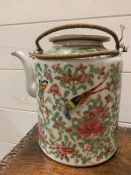 An Chinese reproduction famille rose teapot Condition Report chip to rim and lid