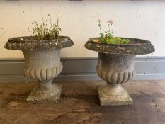 A pair of salvage Medici shape vase garden planters (H43cm Dia 45cm)