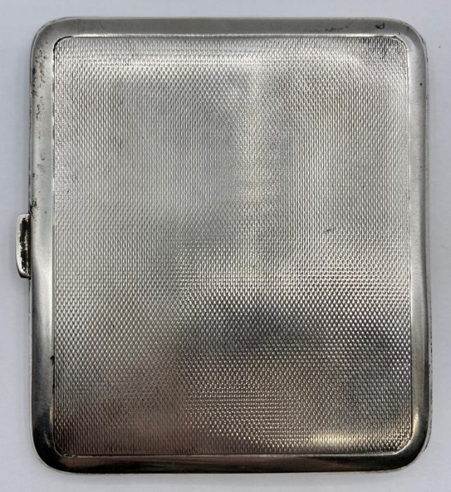 A Silver cigarette case by JHW and hallmarked for Birmingham 1948 - Image 3 of 5