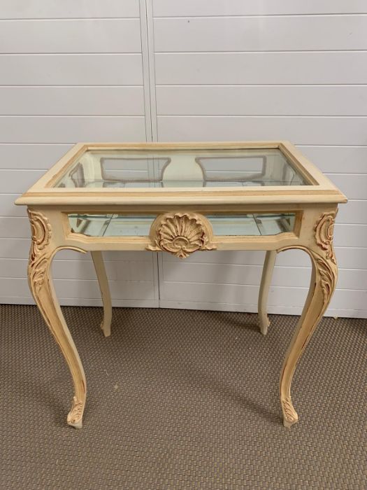 A French Rocco style bijouterie table (H78cm W70cm D48cm)