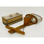 Stereoscope viewer with mix of WWI Boer war and middle east stereo photos