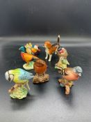 A selection of Beswick china birds and a Beswick Beagle (Largest 8cm H)