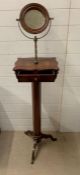 A mahogany gentleman's shaving stand (H153cm W37cm D29cm)