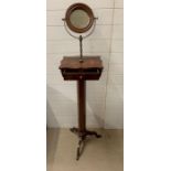 A mahogany gentleman's shaving stand (H153cm W37cm D29cm)