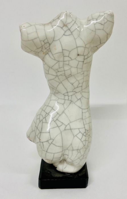 'Female Form', porcelain with crackle glaze by Gill Bliss - Image 4 of 6