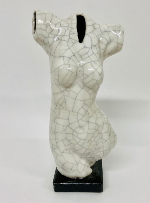 'Female Form', porcelain with crackle glaze by Gill Bliss - Image 2 of 6