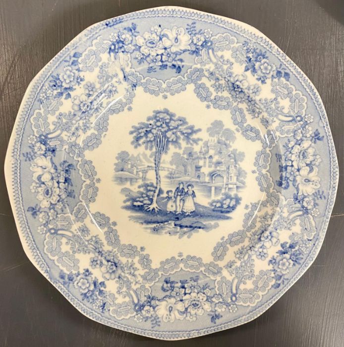 A large selection of blue and white platters, bowls, dishes and plates various makers - Image 3 of 8