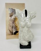'Female Form', porcelain with crackle glaze by Gill Bliss