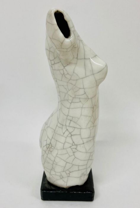 'Female Form', porcelain with crackle glaze by Gill Bliss - Image 3 of 6