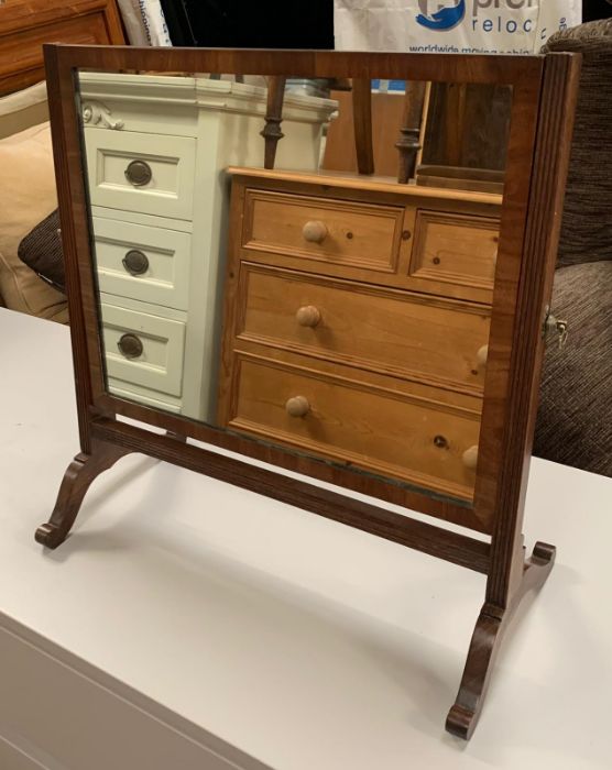 A Mahogany toilet mirror